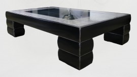 MESA CENTRO PLATA Y NEGRO