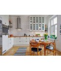 COCINA LACADA BLANCO ENCIMERA MADERA