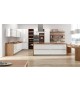 COCINA ESTRATIFICADO ROBLE Y BLANCO
