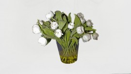 CENTRO MESA TULIPAN BLANCO